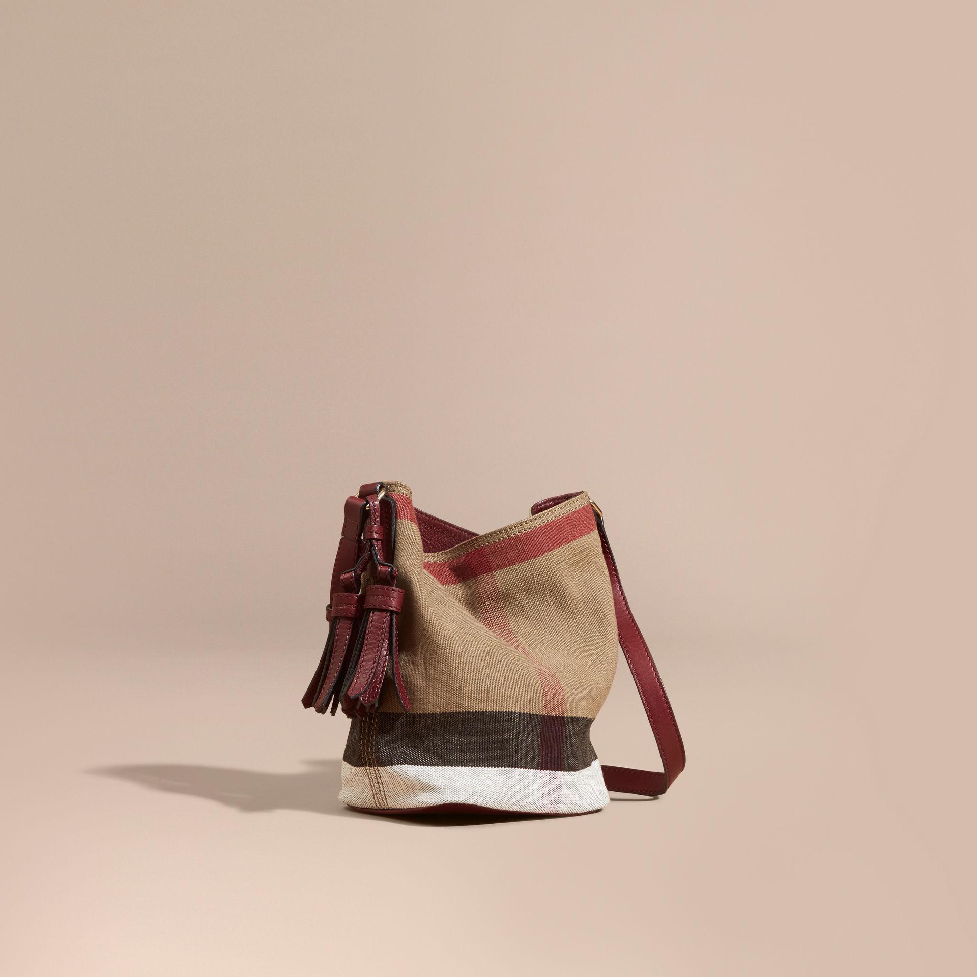 Burberry The Small Ashby In Canvas Check And Leather Lyst